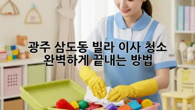 광주 삼도동 빌라 이사 청소, 완벽하게 끝내는 방법!